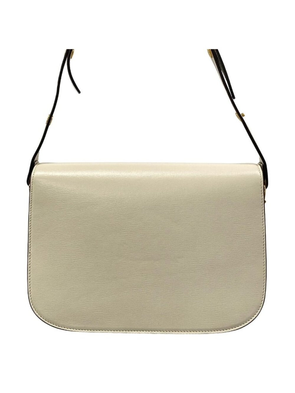 Gucci Shoulder Bag Horsebit Ivory Gold Leather - Picture 3 of 15